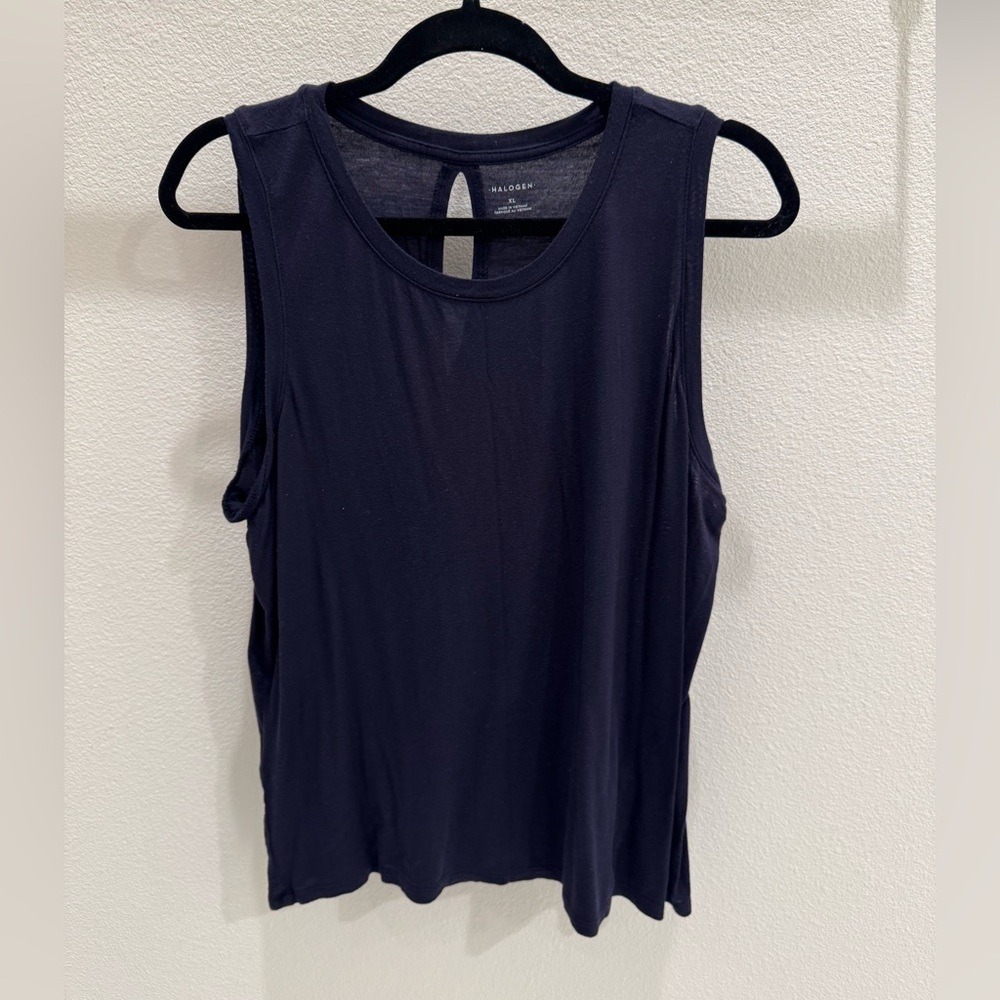 Halogen Navy Sleeveless Top size xl